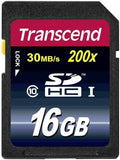 Transcend 16GB SDHC Class 10 Flash Memory Card Up to 30MB/S (TS16GSDHC10) by Transcend