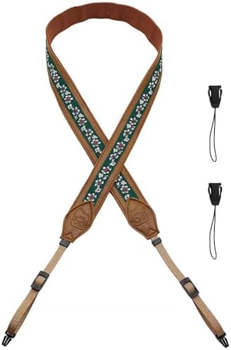 Leather Camera Strap, Quick Release Camera Neck Strap for All Cameras, Retro Jacquard Camera Straps for Photographers - Image 2