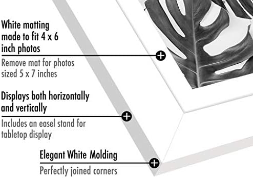 Americanflat 5x7 Picture Frame with Shatter-Resistant Glass - Set of 2 - Use as 4x6 Frame with Mat or Display 5x7 Photo Without Mat - Signature Collection - Picture Frames for Tabletop or Wall - White - Image 3