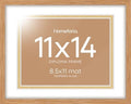 Homeforia 11x14 Natural Oak Diploma Frame, High-End Wood, 8.5x11 Mat, Glass by Homeforia