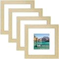 6x6 Picture Frame Set of 4 with Real Glass, Wall & Tabletop Display by SZYUU