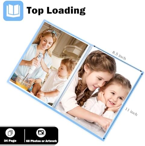 Aevdor 2 Pack 8.5x11 Photo Albums, Holds 136 Photos, Art Portfolio, Black - Image 2