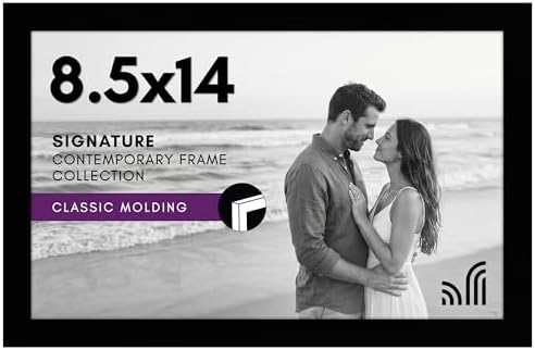 Americanflat 8.5x14 Picture Frame with Shatter-Resistant Glass - Signature Collection - Gallery-Style Frames Made of Engineered Wood - Photo Frame for Wall Display - Black by Americanflat