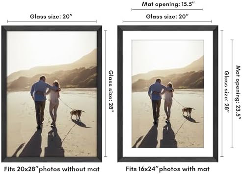Americanflat 20x28 Poster Frame - Matted to 16x24 - Black - Image 2
