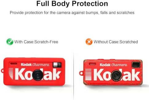 BOVKE Soft Silicone Case for KODAK CHARMERA Keychain Digital Camera, Red - Image 3