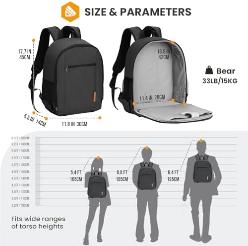 TARION Camera Backpack for Photographers Medium Lightweight 15L Black TB-M - Image 6