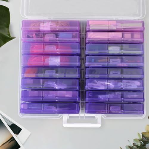 4"x6" Plastic Photo Storage Case with Purple 16 Inner Containers - Image 4