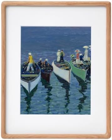 Recuerdos 12x16 Picture Frame, with 8.5x11 Mat, Natural Oak, HD Plexiglass by Recuerdos