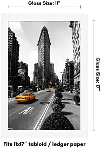 Americanflat 11x17 Picture Frame with Shatter-Resistant Glass - Signature Collection - Gallery-Style Frames Made of Engineered Wood - Photo Frame for Wall Display - White - Image 2