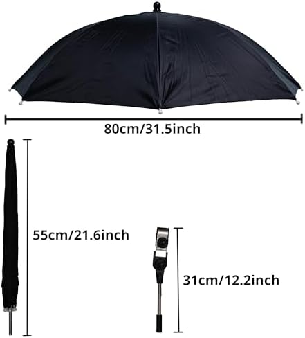 Tripod Umbrella with 360° Clamp, All-Weather Studio & Outdoor Photography, Filming, Observation (Black) - Image 5