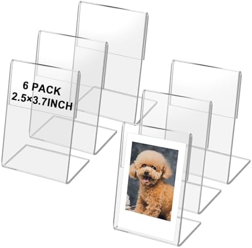 6 Pack Wallet Size Picture Frames,2.5x3.7 Acrylic Picture Frame,Mini Photo Frames for 3 in/3.5 In Mini Instant Films Photo Cards by HAPY+SHOP