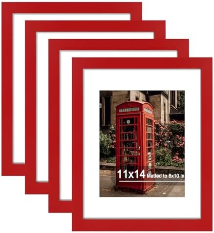 11x14 Picture Frame Set of 4 with Real Glass, Wall Mount by SZYUU