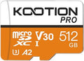 KOOTION 512GB Micro SD Card Up to 170MB/s, microSDXC UHS-I Memory Card, C10, U3, A2, V30, Full HD, 4K UHD, TF Card for Drones/Gaming Console by KOOTION