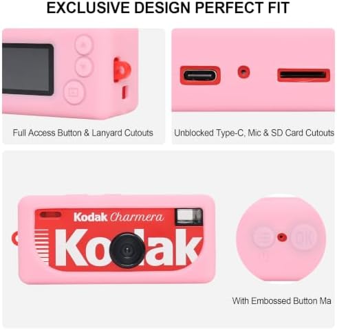 BOVKE Soft Silicone Case for KODAK CHARMERA Keychain Digital Camera, Pink - Image 4