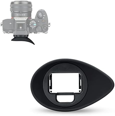 JJC Camera Viewfinder Eyecup Eyepiece for Sony A7R VI A7R V A7R5 A7 IV A7M4 A7S III A7SIII A7S3 A1 Alpha 1 Replaces Sony FDA-EP19 Eye Cup, Oval Shape Soft Silicone and 360° Rotatable Design by JJC