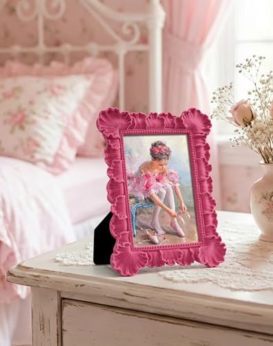 4x6 Pink Picture Frame with Flocking Finish for Shelf Desk Decor - Image 2