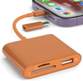 SD Card Reader for iPhone, Memory Card Reader with USB-C to Light-ning Adapter Plug and Play Trail Game Camera Micro SD Card Viewer Support SD/TF Card and USB for iPad No App Required (Terracotta) by SZHAIYIJIN
