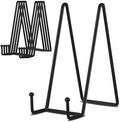 Decolore 8 Inch 5 Pack Black Metal Display Stands Plate Stand Plate Holder Display Stands for Picture, Decorative Plate, Book, Photo Easel, Artistic Work by Decolore