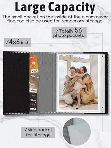 Photo Album 4x6, 56 Pockets Small Picture Book Goth Bookshelf - Image 4