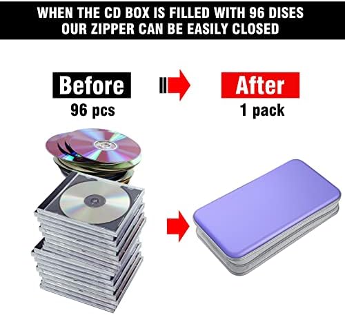 96‑Capacity Hard Plastic CD/DVD Binder for Car, Home & Travel - Image 4