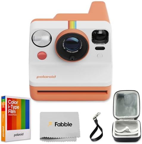 Polaroid Now Generation 3 I-Type Instant Camera (Coral) Bundle with Color I-Type Film (8 Exposures), Hard Protective Case and Wrist Strap by Polaroid