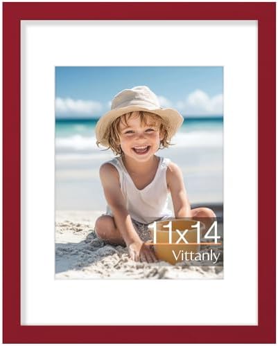 Vittanly 11x14 Picture Frame Made of Solid Wood for Wall or Tabletop, Red by Vittanly