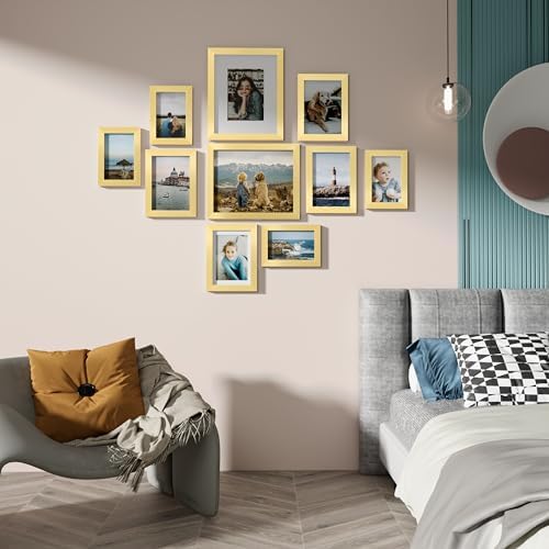 Vittanly 10 Pack Picture Frames Collage Wall Decor, Gold - Image 2