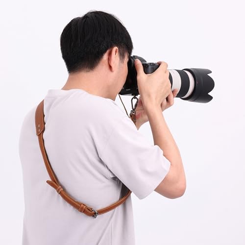 Padwa Lifestyle Tan Single Camera Harness Strap for One Camera - Professional Single Full Grain Leather Camera Harness,Quick Release Gear DSLR Camera Straps for Photographers - Image 5