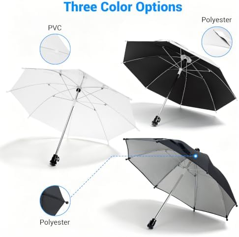 19.7" DSLR Mirrorless Camera Hot Shoe Umbrella Sun Shade Cover Silver - Image 3