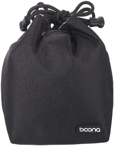 PATIKIL Soft Drawstring Lens Case, Lens Pouch Bag with Cotton Pad 3.94" x 3.94" Thick Fleece Cloth Camera Lens Bag for SLR Lens Water Cups, Black by PATIKIL