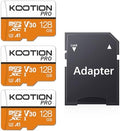 KOOTION 128GB Micro SD Card 3 Pack, UHS-I MicroSDXC Card for 4K Video Recording, U3, A1, V30, C10 TF Flash Memory Card with Adapter by KOOTION