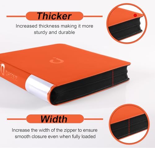 D DACCKIT Comic Binder，Comic Book Album with Sleeves Fits Regular Comics and Comic Bagged and Boarded - Comic Storage Binder Holds 24 Comic Books（Model A，Classic Orange） - Image 2