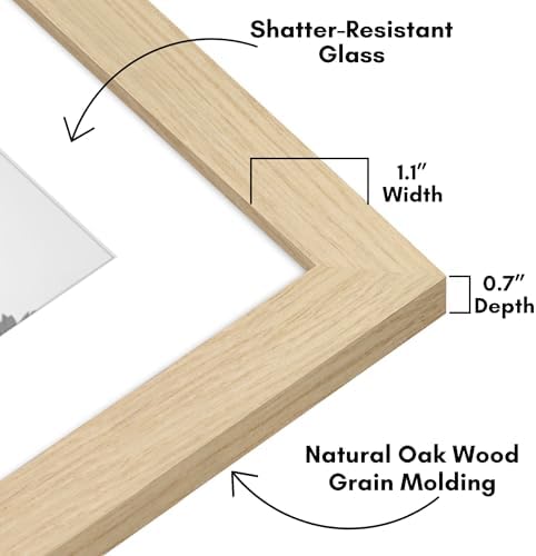 Americanflat 8x10 Picture Frame - Matted to 5x7 - Natural Oak - Image 3