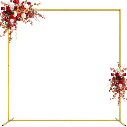 Asee'm 6.6FTx6.6FT Gold Wedding Arch Backdrop Stand Square Metal by Aseem