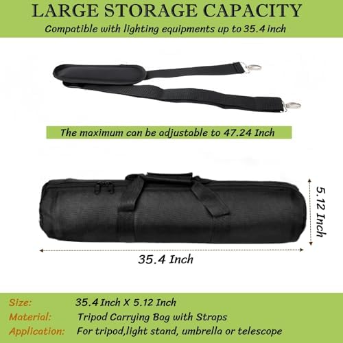 BLIRITEL 35.4 inch Tripod Carrying Case, Heavy Duty Padded Tripod Bag with Shoulder Strap for Light Stand,Monopods,Umbrellas,Softbox,Boom Stands and Photography Accessories (35.4 x 5.12 Inch) - Image 3