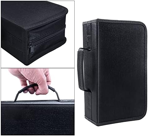 Siveit DVD Case, 128 Capacity CD/DVD Case Wallet Binder Storage Holder Booklet for Car Home Office and Travel (White binder, Black) - Image 5