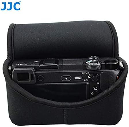JJC Black Ultra Light Neoprene Camera Case for Sony a6600 a6500 a6400 a6300 a6100 a6000 a5100 w/55-210mm Lens, Pouch Bag for Fujifilm Fuji X-T30 X-T20 X-T10 W/ 55-200mm Lens, Elastic, Water Resistant - Image 5