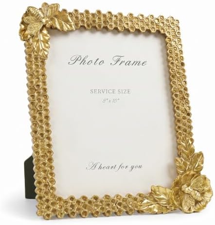 Cuspin Gold 8x10 Picture Frame Bee Floral Honeycomb Vintage Resin Frame by Cuspin