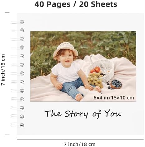 Scrapbook Album 7x7in, Acid-Free Kraft Paper 20 Sheets 40 Pages - Image 2