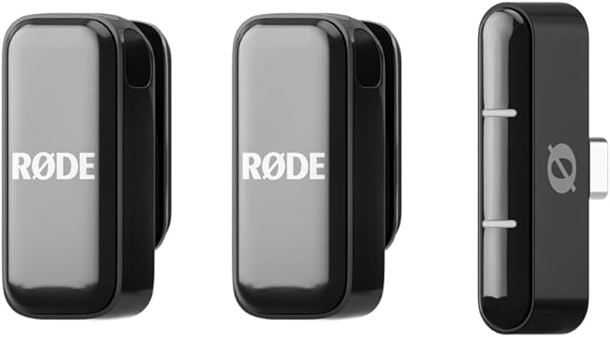RØDE Wireless Micro - Compact Wireless Microphone, Two Mics with Charge Case for Smartphone Content Creation - USB-C, Black | Two Mics with Charge Case for Smartphone Content Creation, USB-C, Black by R%C3%98DE