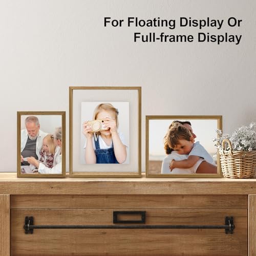 Egofine 5x7 Floating Frames Set of 2, Double Plexiglass Picture Frame, Made of Solid Wood Display Any Size Photo up to 5x7, Wall Mount or Tabletop Standing, Carbonized - Image 5