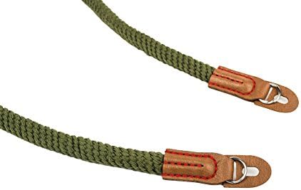Vintage Handmade Cotton Leather Camera Neck Strap for Leica Nikon Fuji Pentax Canon Panasonic Sony Short Army Green - Image 5