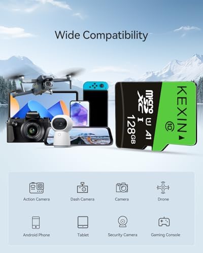 KEXIN 128GB Micro SD Card 3 Pack - Full HD High Speed microSDXC+ SD Adapter UHS-I C10 U1 TF Card for Tablet Action Camera Dash Cam Drone Game Console, 128 G 3 Pack - Image 2