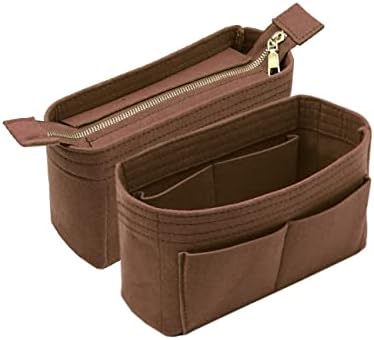 LEXSION Organizer,Bag Organizer,Insert purse organizer with 2 packs in one set fit NeoNoe Noé Series perfectly Brown by LEXSION