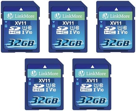 LinkMore XV11 32GB 5-Pack Full-Size SDHC Cards, UHS-I U1 V10, 97MB/s by LinkMore