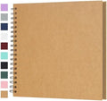 Scrapbook Album 10x10 Inches 40 Pages Hardcover Kraft Paper Brown by Bonyomor