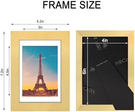 4x6 Picture Frame Set of 4 with Real Glass, Wall & Tabletop Display - Image 7