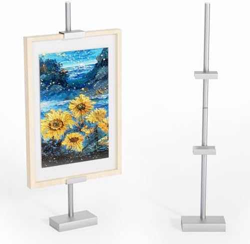 31.5"H Adjustable Tabletop Picture Frame Stand, Tabletop Easel Stand,Silver by Cathyeen