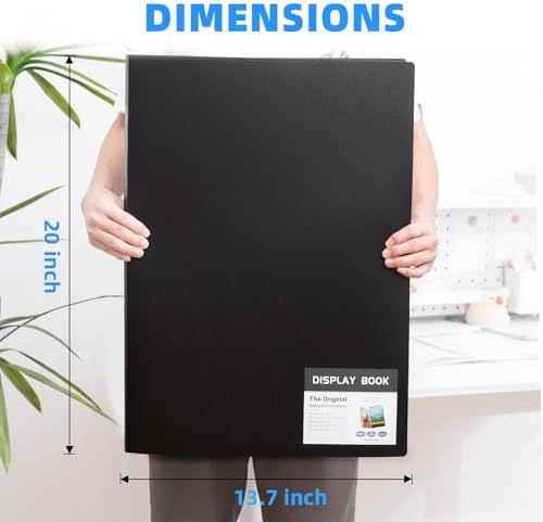 Large 13"x19" Art Portfolio Heavy Duty Binder with Plastic Sleeves, Portfolio Folder with 30 Clear Sheet Protectors, Display 60 Pages, Poster Binder， (medium（13x19in）) - Image 3