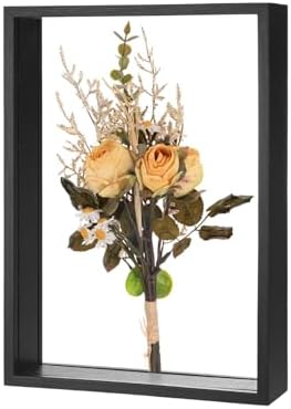 M METERXITY Dried Flower Frame 8x12in Double Acrylic for DIY Black by MMETERXITY